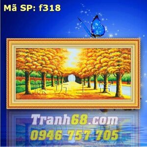 Tranh thêu chữ thập phong cảnh - DLH-YF318