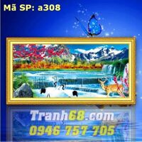 Tranh thêu chữ thập phong cảnh - DLH-YA308