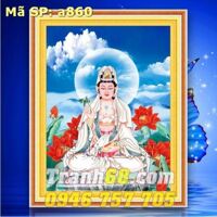 Tranh thêu chữ thập quan âm DLH-YA860