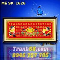 Tranh thêu chữ thập thần tài DLH-YZ626