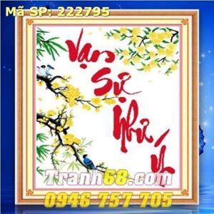 tranh thêu chữ thập vạn sự như ý - DLH-222795