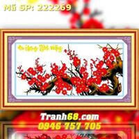 Tranh thêu hoa đào - DLH-222269