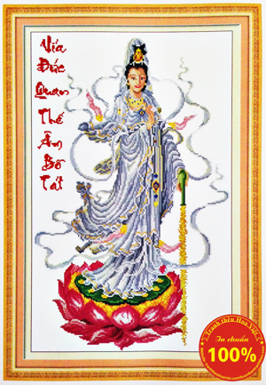 Tranh thêu quan thế âm DLH-222876