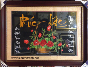 Tranh thêu thư pháp “phúc lộc -f39"