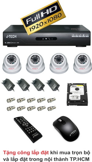 Trọn bộ 4 camera J-Tech Super D164HD