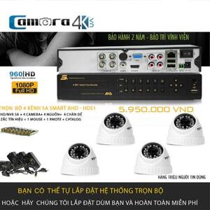 Trọn Bộ 4 Kênh 5A Smart AHD-HDS1