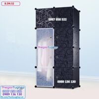 Tủ ghép 8 ô, cửa đen và trong 8.DN.52