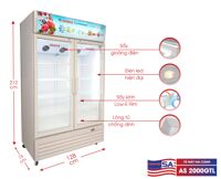 Tủ Mát Denver 2 cánh 1000 lít TM 2000 GTL