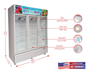 Tủ Mát Denver 3 cánh 1380 lít TM 2200GTL