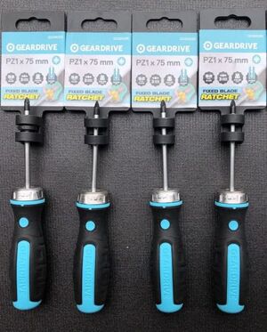 Tua vít Ratchet đầu Pozi size đầu số 1 dài 75mm Geardrive GDS66265