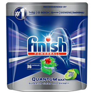 Túi 36 viên rửa chén Finish Quantum Max Dishwasher Tablets Apple Lime Blast QT09447 - hương chanh, táo