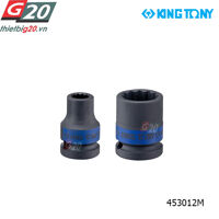 Tuýp 12mm 1/2 Kingtony 453012M loại ngắn 12 cạnh màu đen