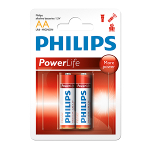 Vỉ 2 viên pin AA Alkaline Philips LR6P2B/97