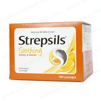 Viên ngậm kháng khuẩn, giảm ho hương chanh mật ong Strepsils Honey Lemon (50 gói x 2 viên/hộp)