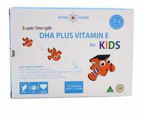 Viên uống bổ sung DHA tốt cho sự phát triển trí tuệ của trẻ Super Strength DHA Plus Vitamin E For Kids