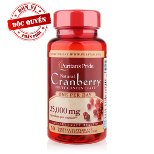 Viên uống chống oxy hóa Puritan's Pride Natural Cranberry 60 viên