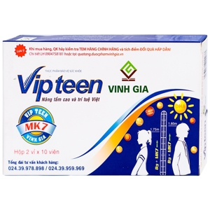 Viên Uống Tăng Chiều Cao Cho Trẻ Vipteen Vinh Gia 20 Viên