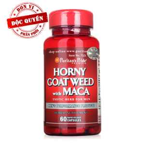 Viên uống tăng cường sinh lý Puritan Pride Horny Goat Weed with Maca 60 viên