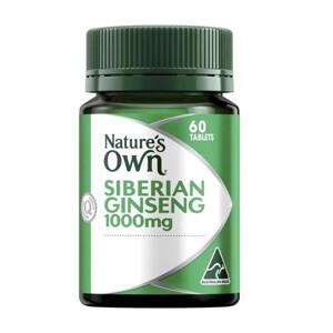 Viên uống tăng cường sức khỏe từ nhân sâm Nature’s Own Siberian Ginseng 1000mg 60 viên