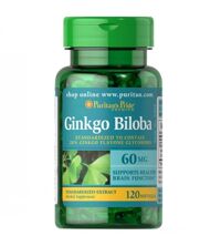 Viên uống tăng cường tuần hoàn não Puritan's Pride Gingko Biloba 60mg 120 viên