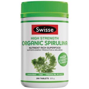 Viên uống tảo xoắn hữu cơ Swisse Organic Spirulina 200 viên