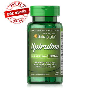 Viên uống tảo xoắn Puritan's Pride Spirulina 500mg 100 viên