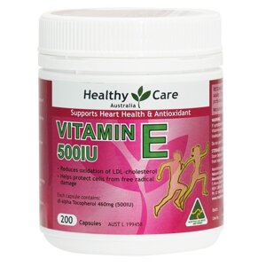 Viên uống Vitamin E Healthy Care 500IU hộp 200 viên của Úc