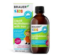 Vitamin tổng hợp Brauer Kids Liquid Multivitamin with Iron