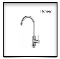 Vòi chén lạnh thân tròn cong không đầu inox304 Navier NV-219