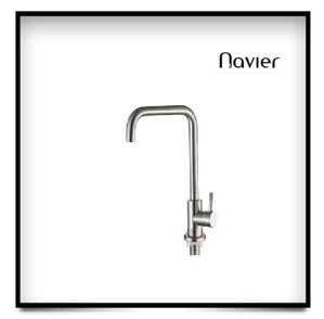 Vòi chén lạnh thân tròn uốn vuông inox304 Navier NV-217