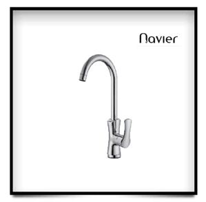 Vòi chén nóng lạnh tay gạt lá đồng thau xi mạ crome Navier NV-214