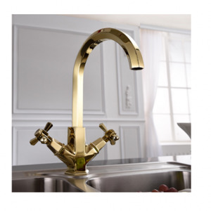 Vòi lavabo nóng lạnh Aqualem CF 1208 GOLD