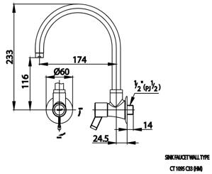 Vòi rửa bát lavabo COTTO CT1095C33