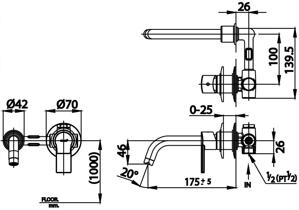 Vòi rửa mặt lavabo gắn tường COTTO CT1114A