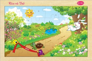 Tranh ghép Rùa và Thỏ Winwintoys 63432