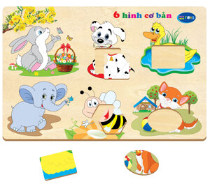 Đồ chơi gỗ 6 hình căn bản Winwintoys 68042