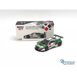 Xe Mô Hình Honda NSX GT3 #30 2018 24 Hours of Spa LHD 1:64 MiniGT ( Xanh lá Castrol #30 )