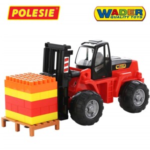 Xe nâng kèm bộ xếp hình 30 chi tiết Polesie Toys