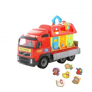 Xe tải Volvo chở ngôi nhà thú cưng đồ chơi Polesie Toys