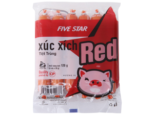 Xúc xích heo tiệt trùng Red Five Star C.P gói 120g