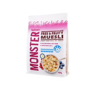 Yến mạch Free & Fruity Muesli với hạt chia hiệu Monster – túi 500g