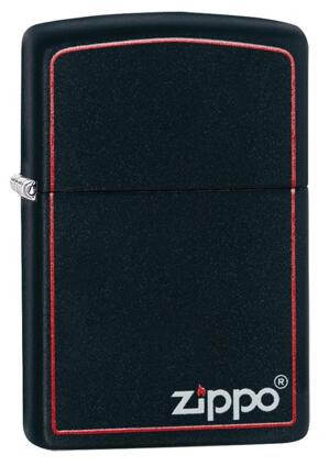 Bật lửa Zippo Black Matte with Zippo Logo and Border