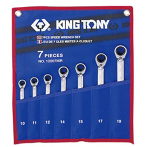 Bộ cờ lê vòng miệng 7 cái hệ mét Kingtony 12207MR, 10-19mm