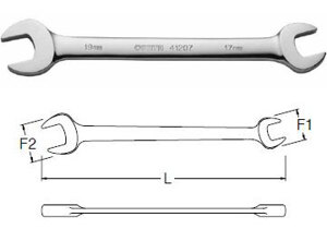Cờ lê hai đầu miệng Sata 41205 (41-205), 12X14mm
