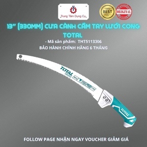 Cưa cành cầm tay lưỡi cong Total THT5113306, 13" (330mm)