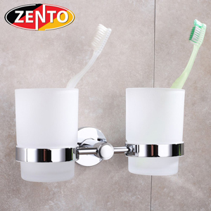 2 cốc thủy tinh kèm kệ đỡ inox Zento HA4623