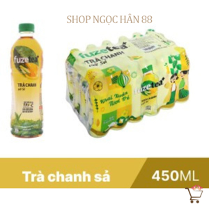 24 chai trà chanh với sả Fuze Tea 450ml