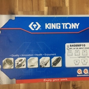 Bộ đầu tuýp hệ Metric 8 chi tiết Kingtony 6408MP10 3/4"