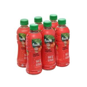 6 chai trà đào và hạt chia Fuze Tea 350ml