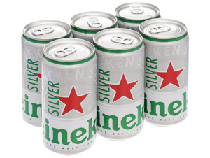 6 lon bia Heineken Silver 330ml